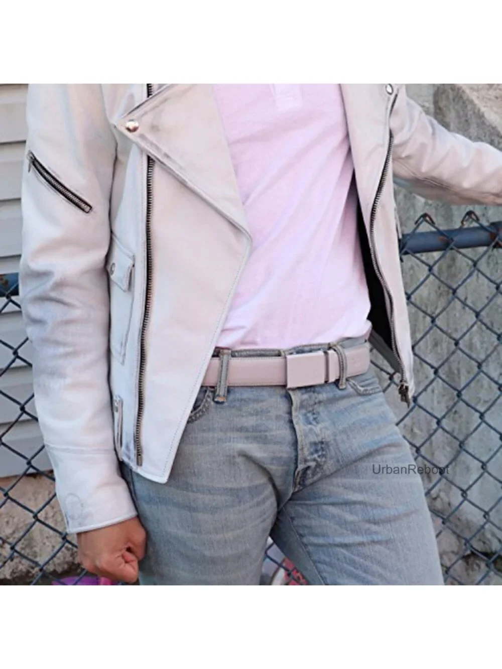 Genuine Leather Ratchet Belt, Automatic Sliding Buckle, Trim to Fit